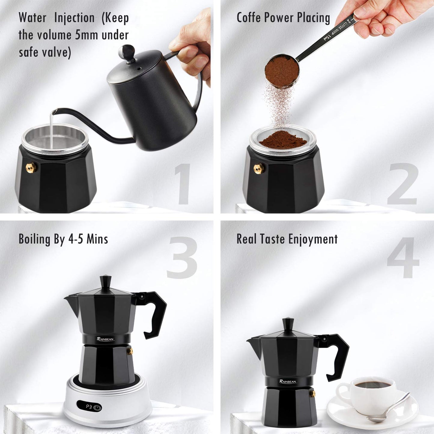 Cafetera Moka italiana de aluminio, cafetera Espresso, percolador