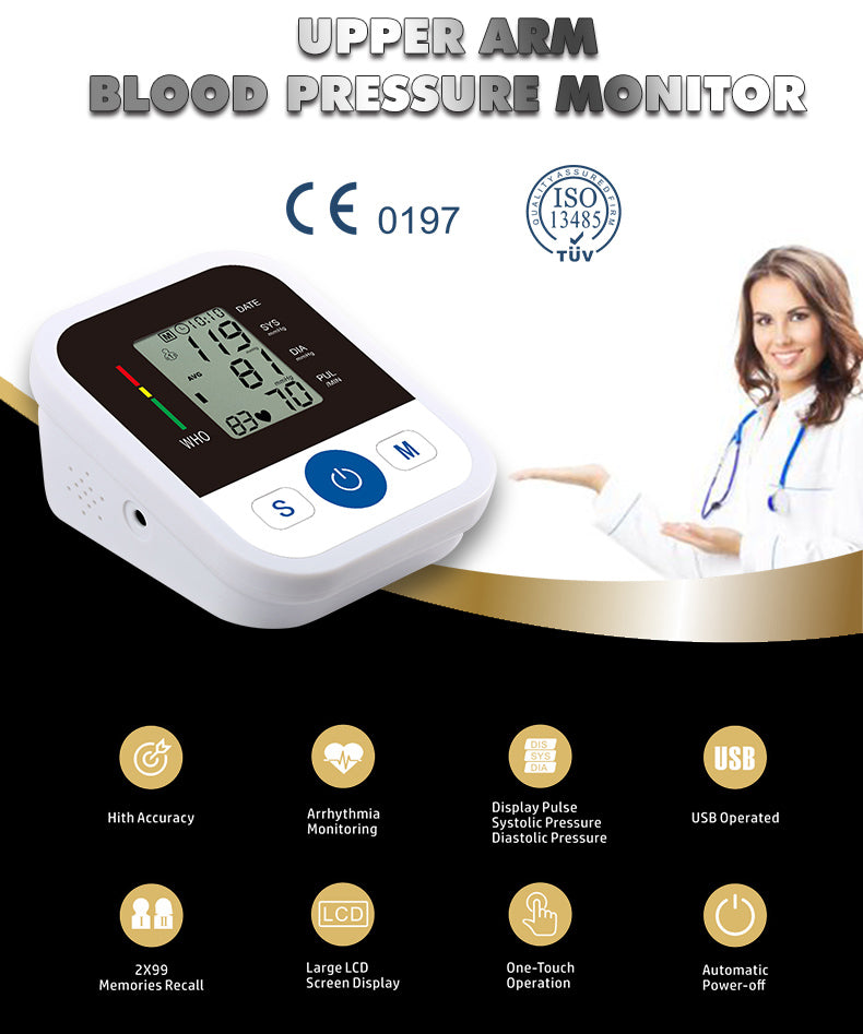 Tensiómetro de brazo, marca Jziki, monitor de tensión arterial. Tensiometro Jziki