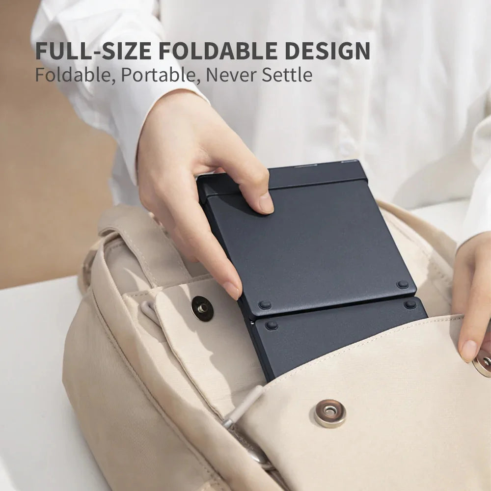 Teclados plegables con teclado numérico Bluetooth inalámbrico portátil Silm teclado plegable de tamaño completo para ordenador de viaje PC iPad